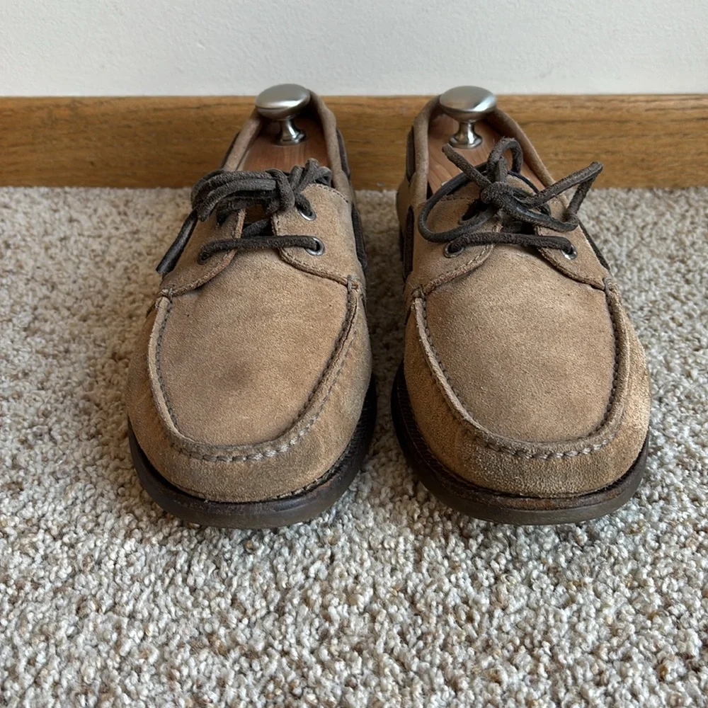 Brunello Cucinelli Men’s Brown Suede Moc Toe Boat Shoes Made in Italy US 9.5-10 - Picture 2 of 8